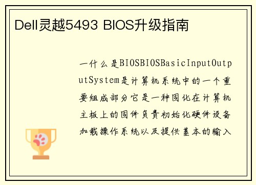 Dell灵越5493 BIOS升级指南